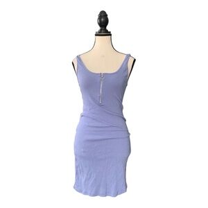 Ambiance Lavender Ribbed Midi Tank Dress with Front Zip